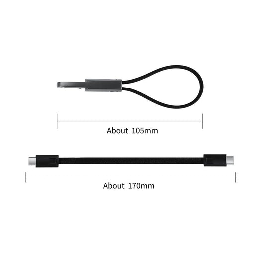 USB-C Data- och Laddningskabel - USB-C Tech-Protect Ultraboost DNA Nyckelringskabel, 60W, 0.17m, Grå