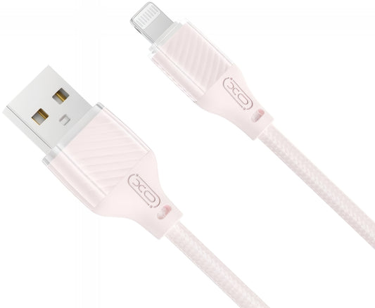 USB-A - Lightning Data- och Laddningskabel XO Design NB291, 18W, 1m, Rosa