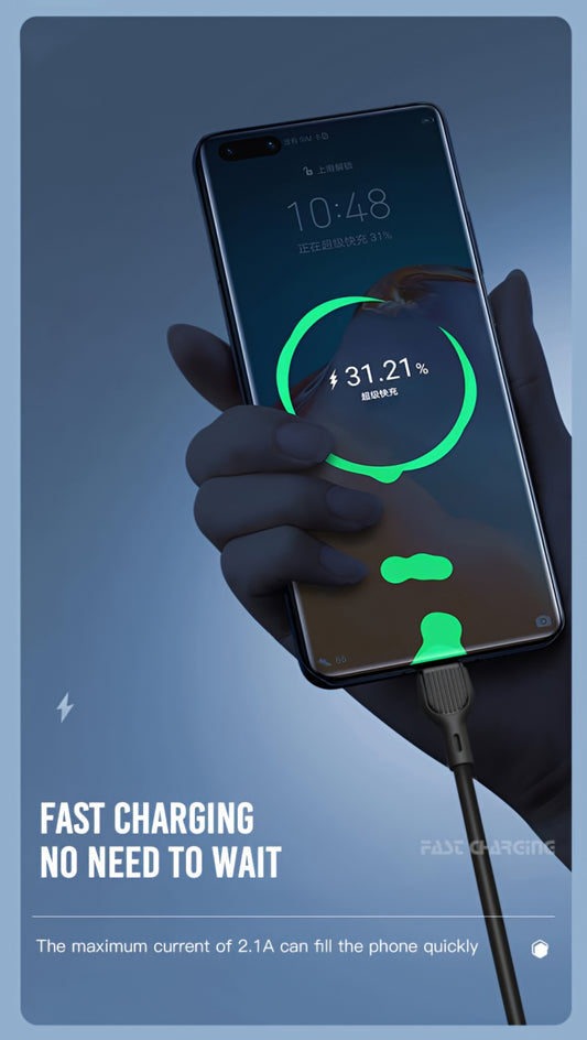 USB-A till USB-C data- och laddningskabel XO Design NB200, 10W, 1m, Svart