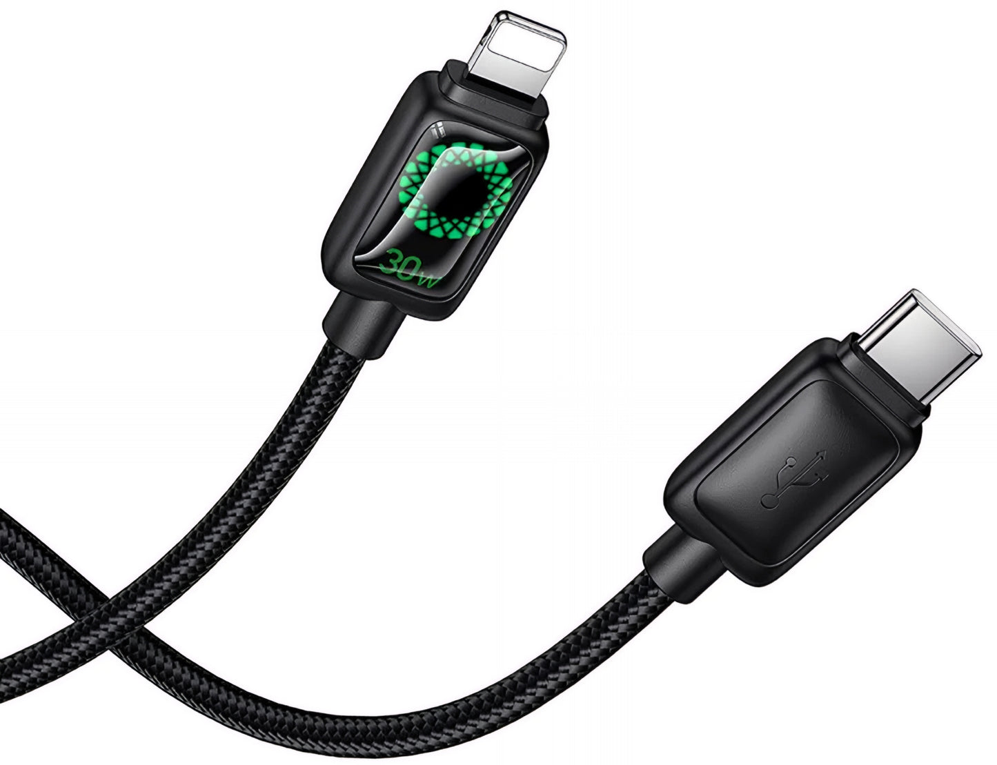 USB-C till Lightning Data- och Laddningskabel HOCO U146, 30W, 1.2m, Svart