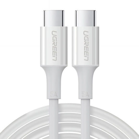 USB-C till USB-C data- och laddningskabel UGREEN US300, 100W, 2m, Vit