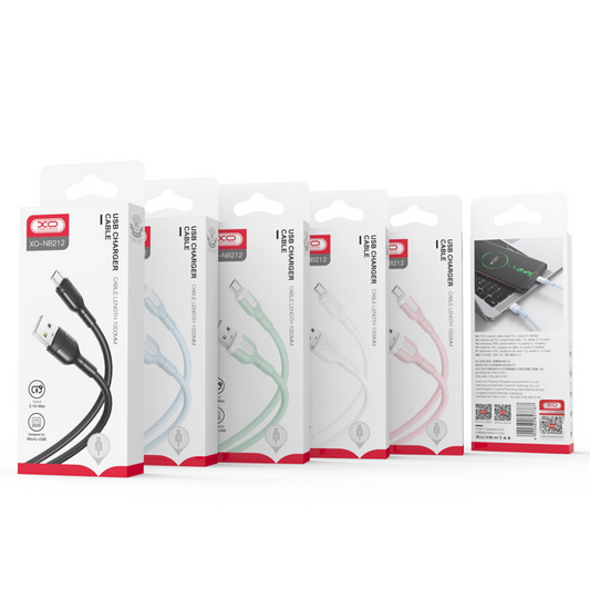 USB-A - Lightning Data- och Laddningskabel XO Design NB212, 18W, 1m, Vit
