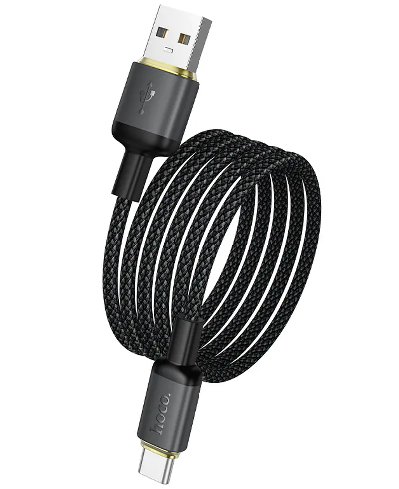 USB-A till USB-C datakabel och laddningskabel HOCO X128 Benefit, 36W, 1m, svart