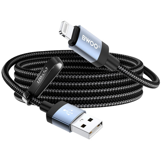 USB-A till Lightning data- och laddningskabel BWOO BO-X401L, 18W, 1m, svart