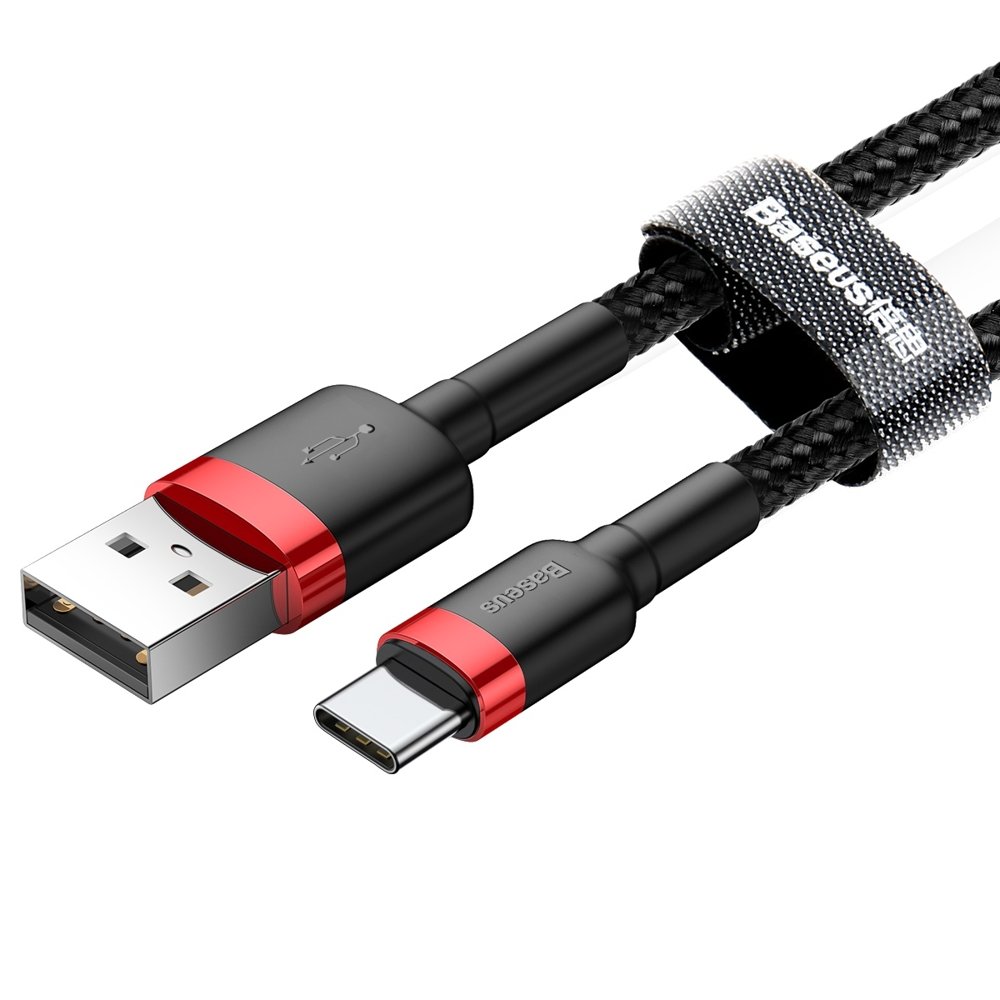 Data- och laddningskabel USB-A - USB-C Baseus Cafule, 18W, 2m, svart CATKLF-C91
