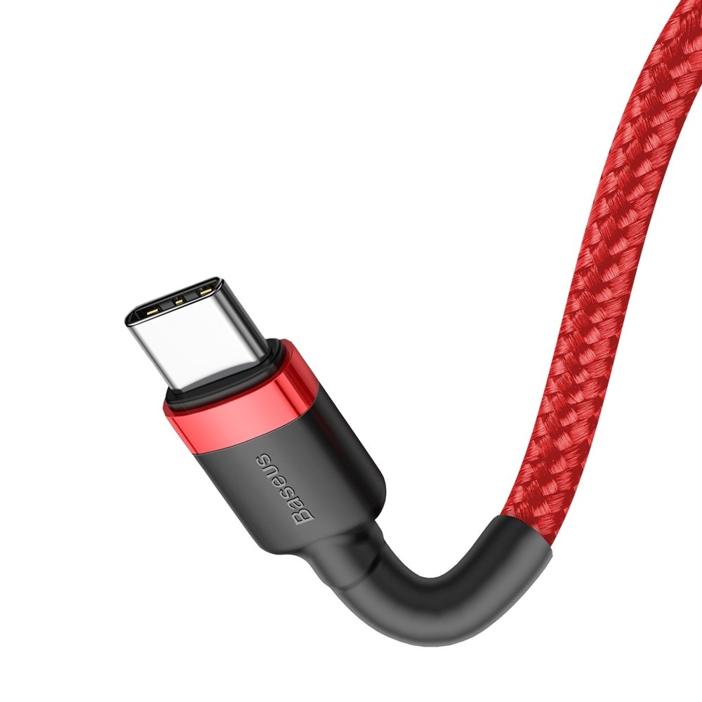 USB-C data- och laddningskabel - USB-C Baseus Cafule, 60W, 1m, Röd CATKLF-G09