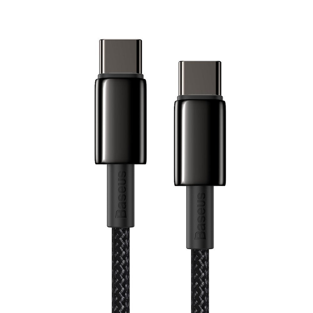 USB-C data- och laddningskabel - USB-C Baseus Tungsten Baseus Tungsten Gold, 100W, 1m, svart CATWJ-01 CATWJ-01