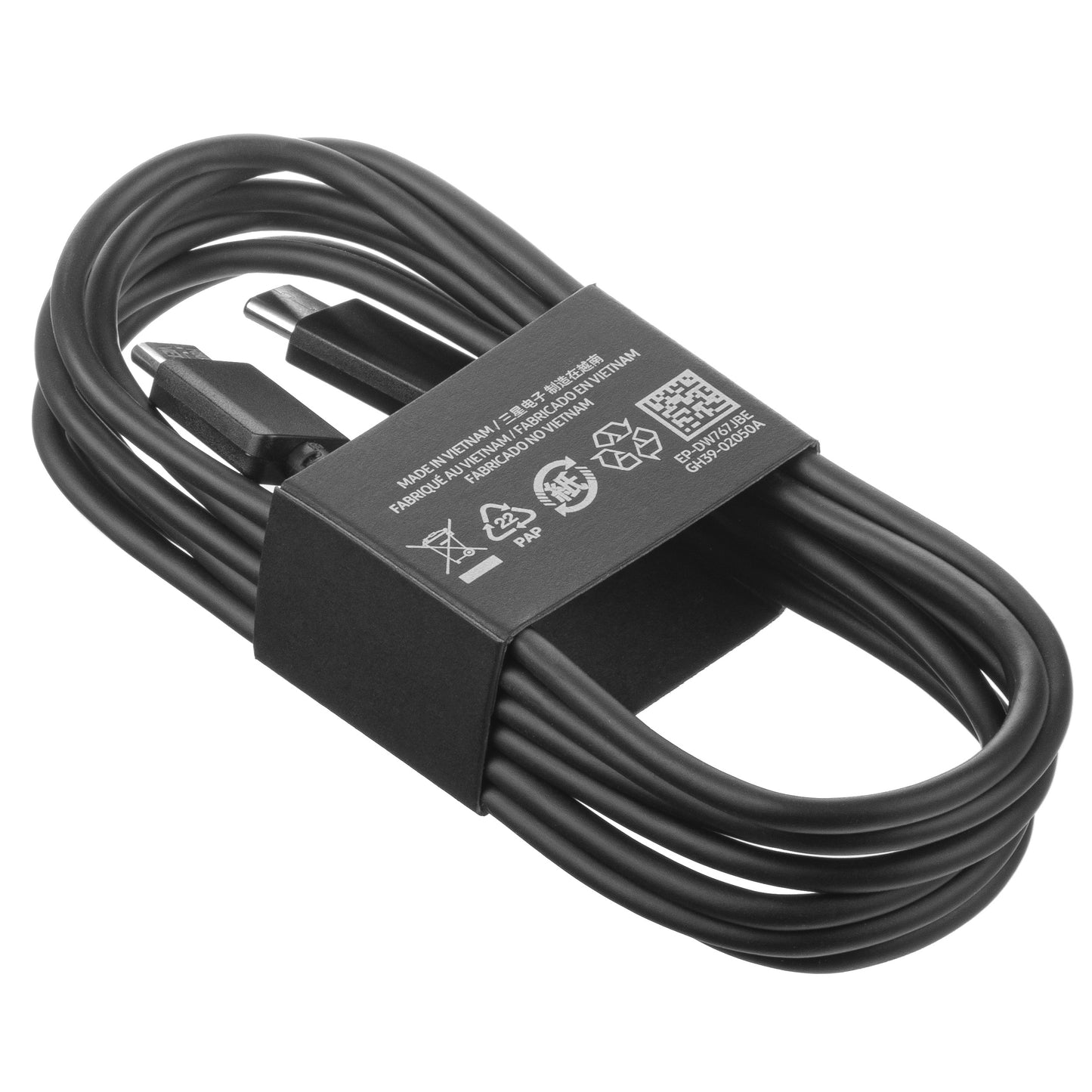 USB-C - USB-C data- och laddningskabel Samsung EP-DW767JBE, 25W, 1.8m, Svart GP-TOU021RFCBW