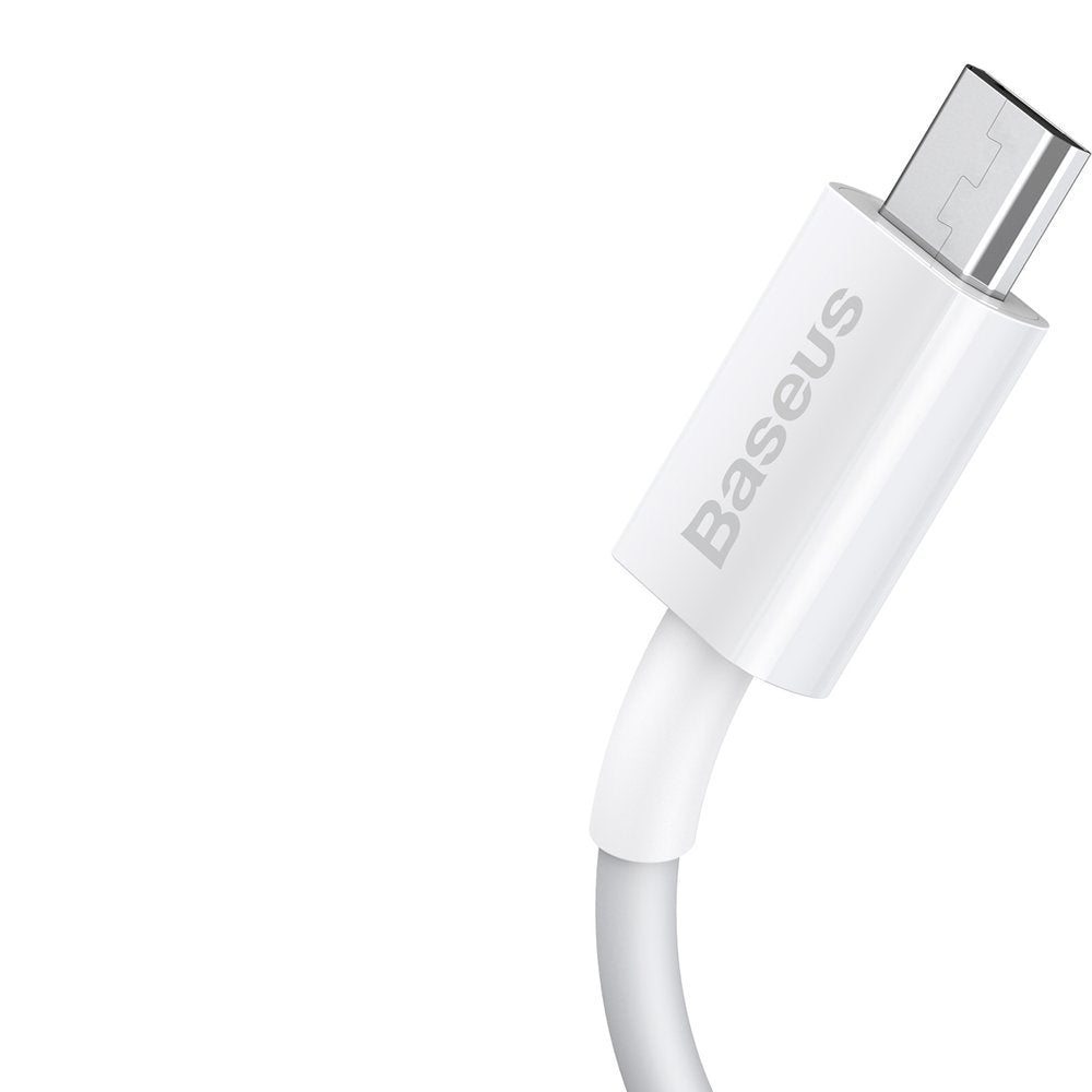 Data- och laddningskabel USB-A - microUSB Baseus Superior Series, 18W, 1m, Vit CAMYS-02