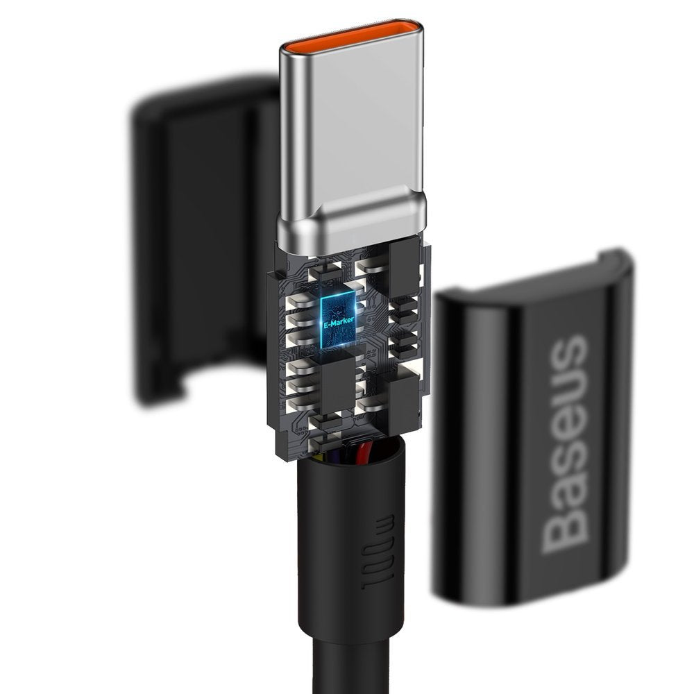 USB-C Data- och laddningskabel - USB-C Baseus Superior Series, 100W, 1m, Svart CATYS-B01