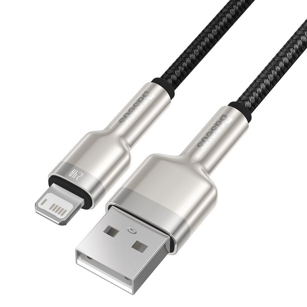 USB-A to Lightning Data and Charging Cable Baseus Cafule Metal Series, 18W, 0.25m, Black CALJK-01