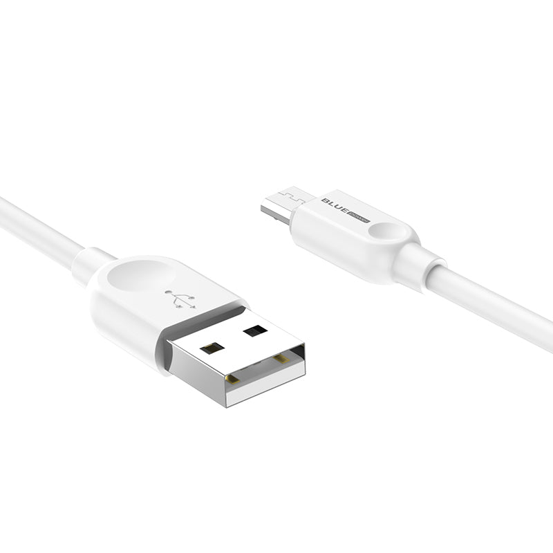 Data- och laddningskabel från USB-A till microUSB BLUE Power BM2BX14 LinkJet, 18W, 2m, Vit