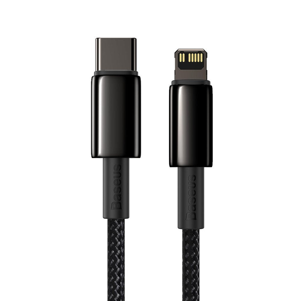 Data- och laddningskabel USB-C - Lightning Baseus Tungsten Tungsten Gold, 20W, 1m, svart CATLWJ-01 CATLWJ-01