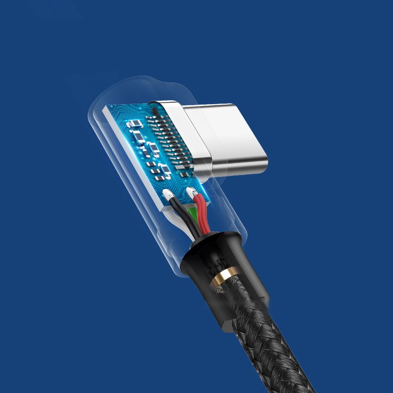 Data- och laddningskabel från USB-A till USB-C UGREEN US255 Vinklad, 60W, 1m, Grå