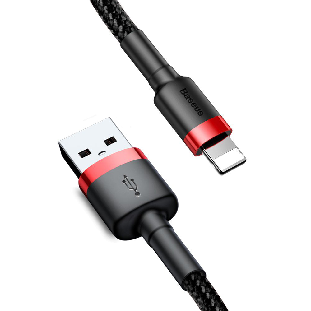 USB-A to Lightning Baseus Cafule Data and Charging Cable, 18W, 0.5m, Red CALKLF-A19