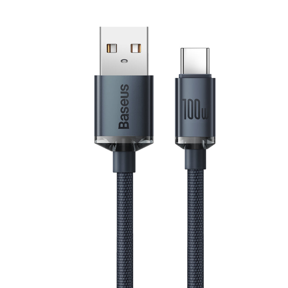 USB-A till USB-C Baseus Crystal Shine Series data- och laddningskabel, 100W, 2m, svart CAJY000501 CAJY000501