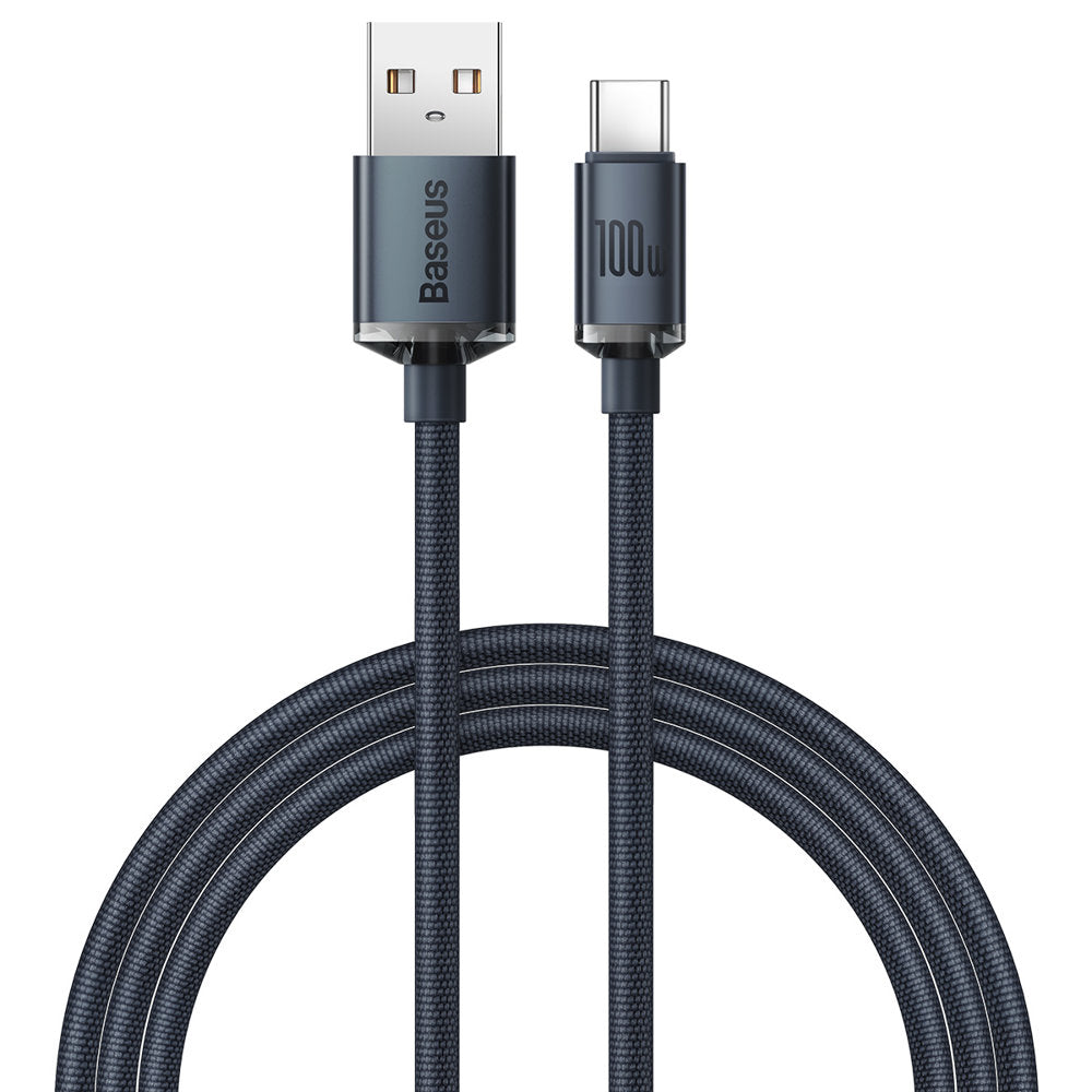 USB-A till USB-C Baseus Crystal Shine Series data- och laddningskabel, 100W, 1.2m, Svart CAJY000401