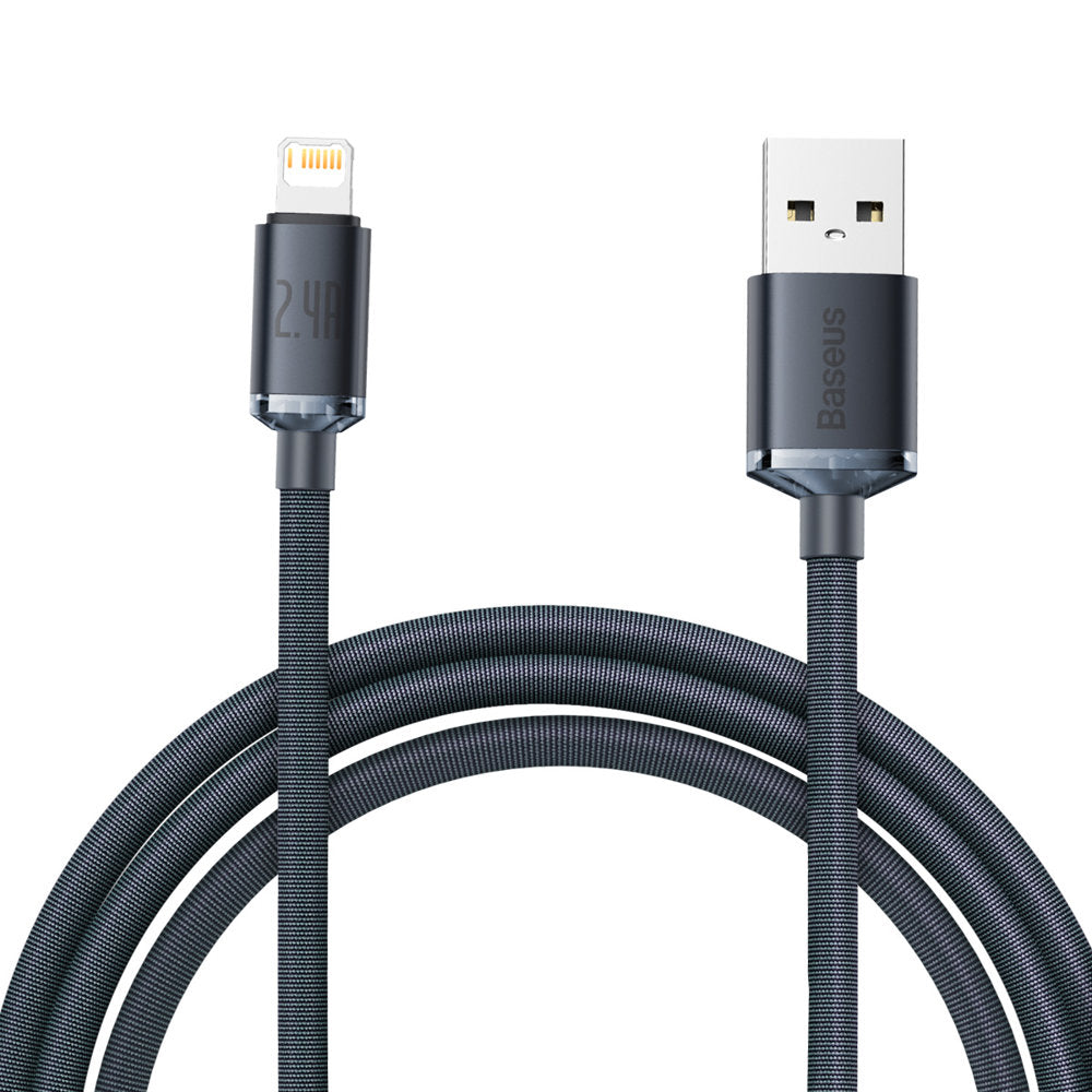Baseus Crystal Shine Series USB-A - Lightning laddnings- och datakabel, 18W, 2m, svart CAJYY00010101