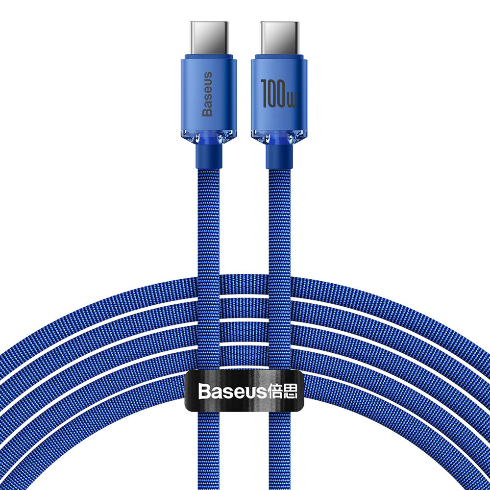 USB-C Data and Charging Cable - USB-C Baseus Crystal Shine Series, 100W, 2m, Blue CAJY000703
