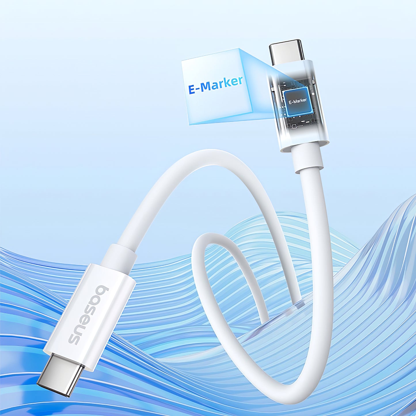 USB-C data- och laddningskabel - USB-C Baseus Superior Series 2, 240W, 1m, vit P10365200211-02