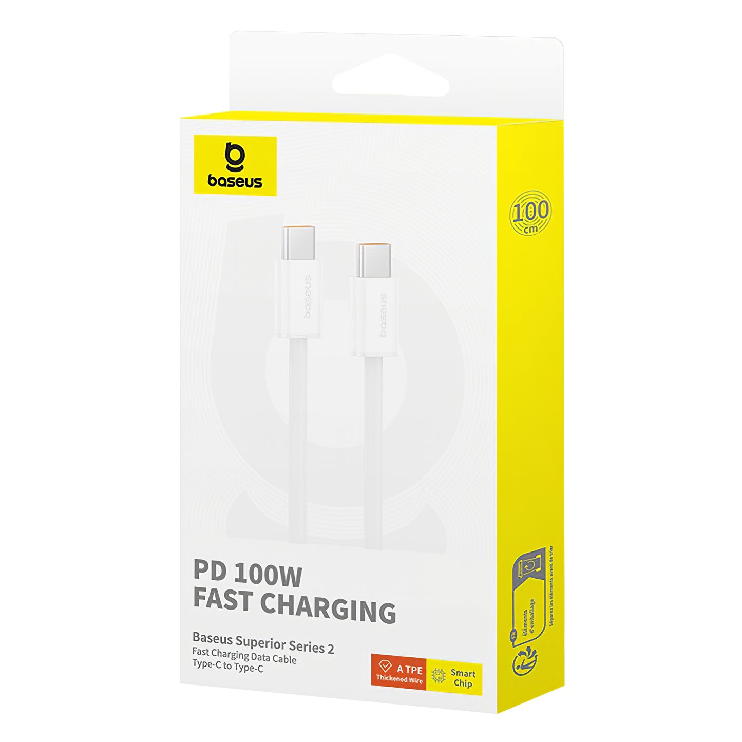 USB-C data- och laddningskabel - USB-C Baseus Superior Series 2, 100W, 2m, vit P10365200211-04