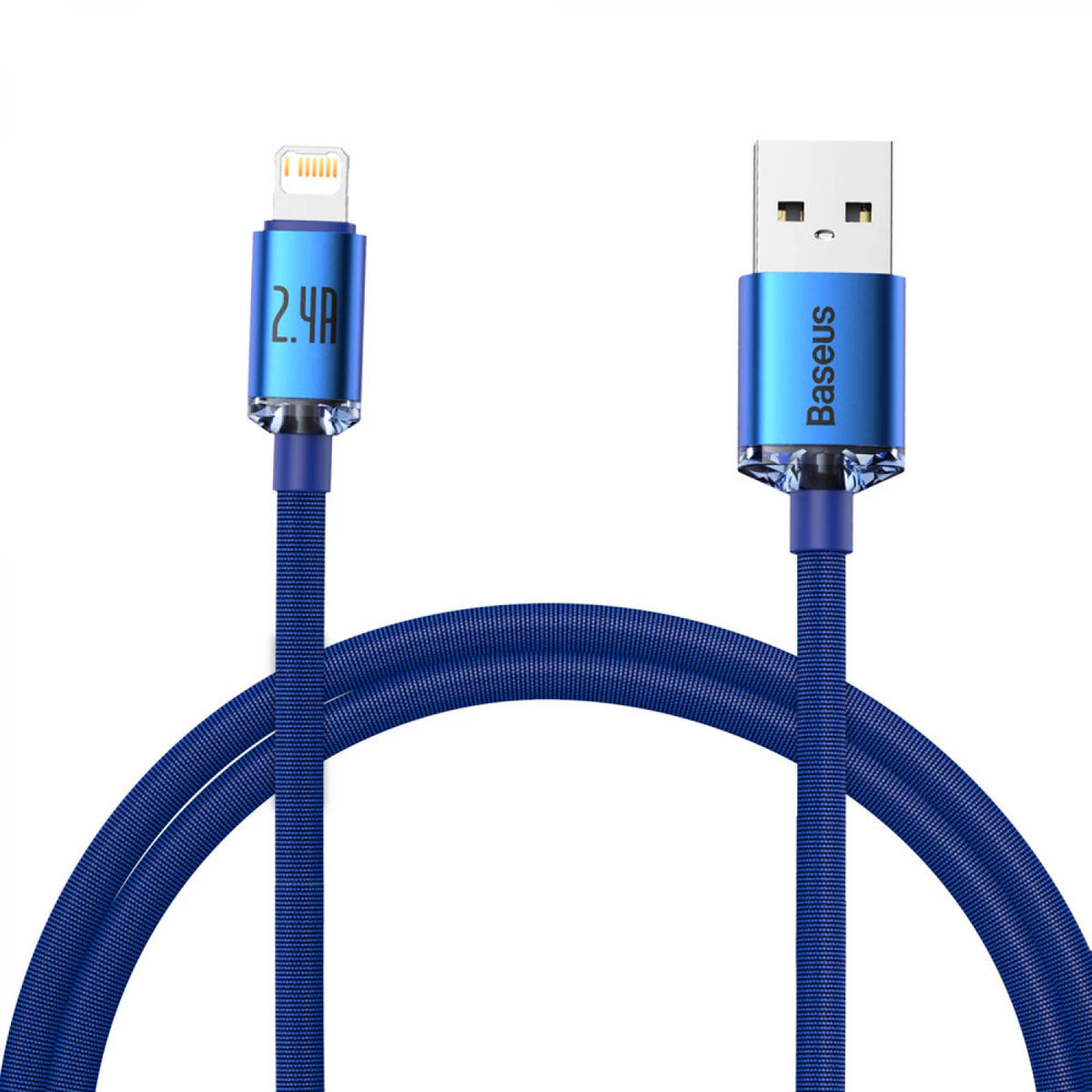 Baseus Crystal Shine Series USB-A - Lightning data- och laddningskabel, 18W, 2m, blå CAJYY000103