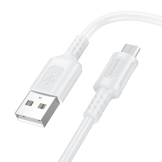 Data- och laddningskabel USB-A - microUSB Borofone BX111 Feliz, 18W, 1m, Vit