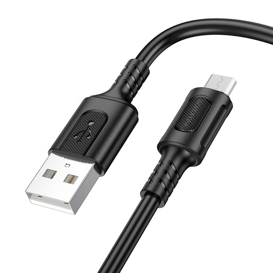 Data- och laddningskabel USB-A - microUSB Borofone BX111 Feliz, 18W, 1m, Svart
