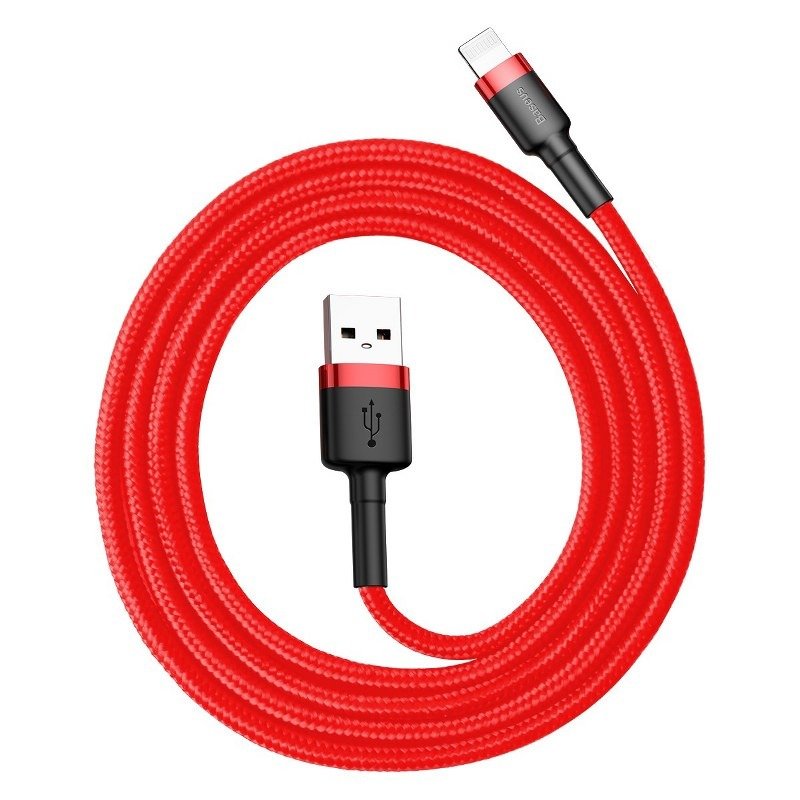 USB-A till Lightning Laddnings- och Datakabel Baseus Cafule, 18W, 1m, Röd CALKLF-B09