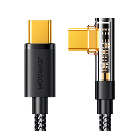 USB-C till USB-C data- och laddningskabel Joyroom S-CC100A6 Angled, 100W, 1.2m, Svart