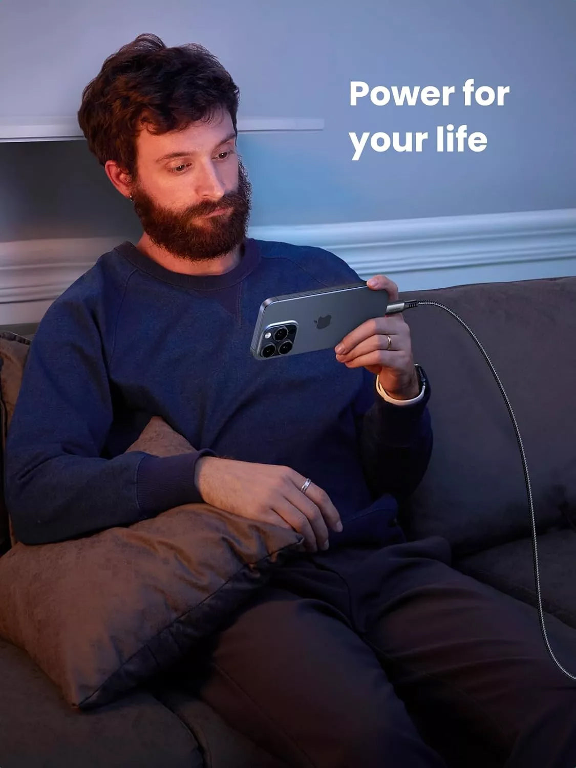 USB-C data- och laddningskabel - USB-C UGREEN US567, 60W, 2m, Grå