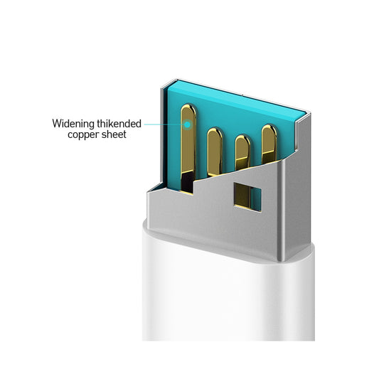 Data- och laddningskabel USB-A - Lightning BWOO X172L, 18W, 1m, Vit