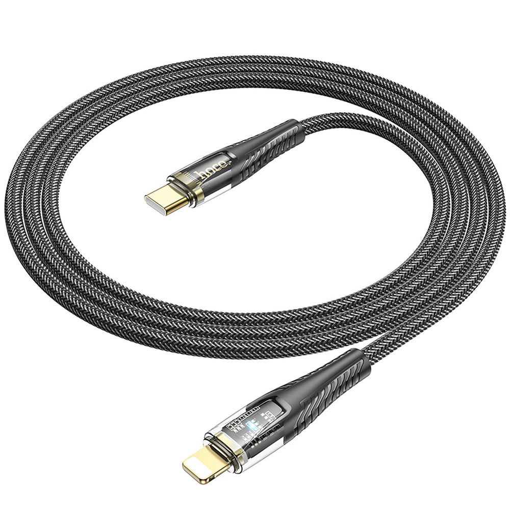 Data- och laddningskabel USB-C - Lightning HOCO U121, 27W, 1.2m, Svart