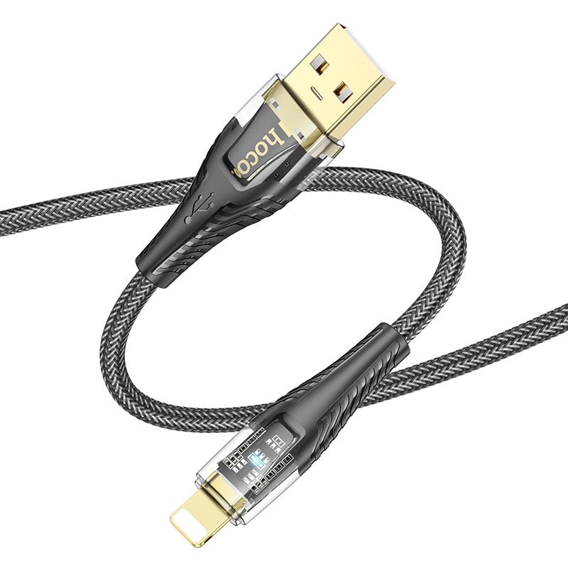 Data- och laddningskabel USB-A - Lightning HOCO U121, 18W, 1.2m, Svart