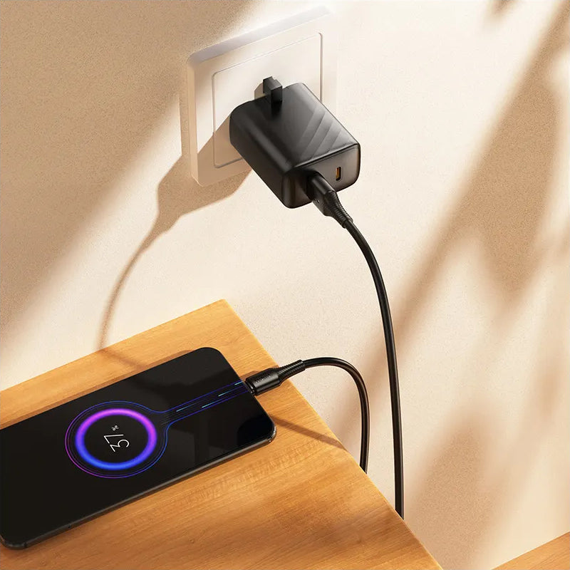 Data- och laddningskabel USB-A till microUSB HOCO X120, 18W, 1m, Svart