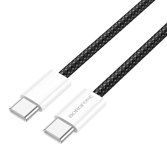 USB-C till USB-C data- och laddningskabel Borofone BX103 Original, 60W, 1m, Svart