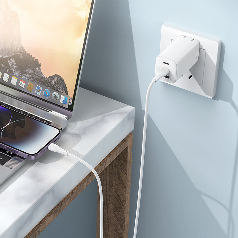 USB-C till Lightning-laddnings- och datakabel Borofone BX121 Energy, 27W, 1m, Vit