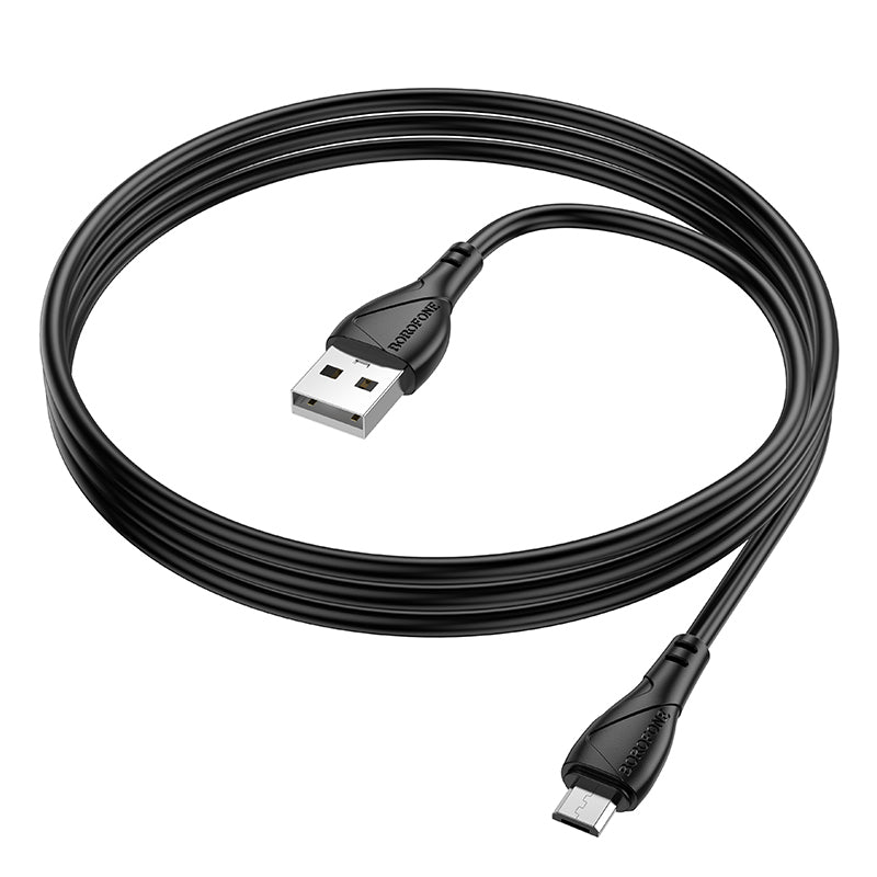 USB-A till microUSB-laddnings- och datakabel Borofone BX121 Energy, 18W, 1m, Svart