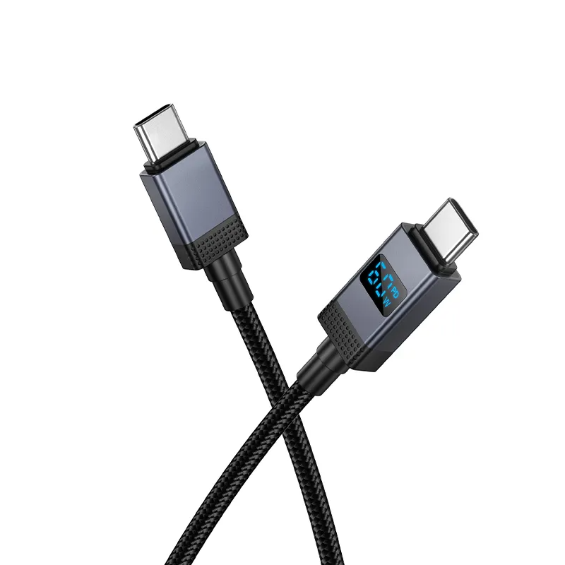 USB-C till USB-C data- och laddningskabel HOCO X118 Display, 60W, 1m, Svart