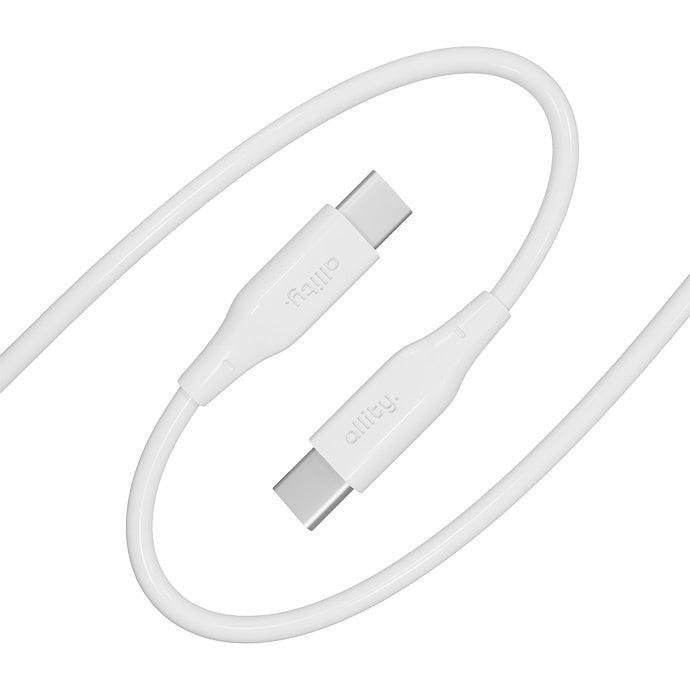 USB-C till USB-C data- och laddningskabel Allity. AUC-02, 100W, 2m, Vit