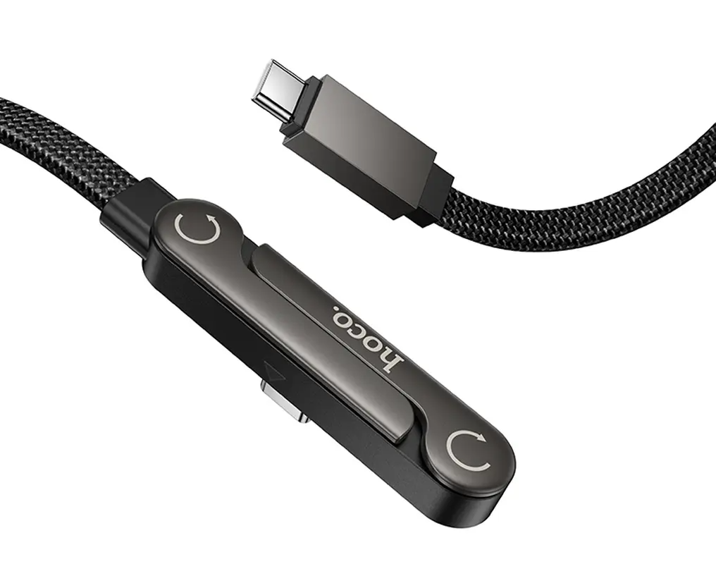 USB-C Data- och laddningskabel - USB-C HOCO U150 Exquisite, 60W, 1,2m, Svart