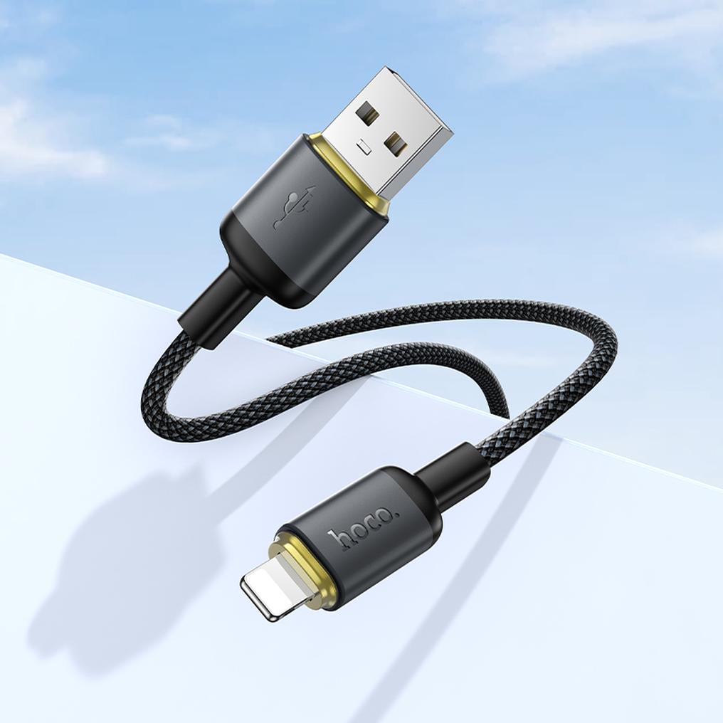 USB-A till Lightning data- och laddningskabel HOCO X128 Benefit, 12W, 1m, svart