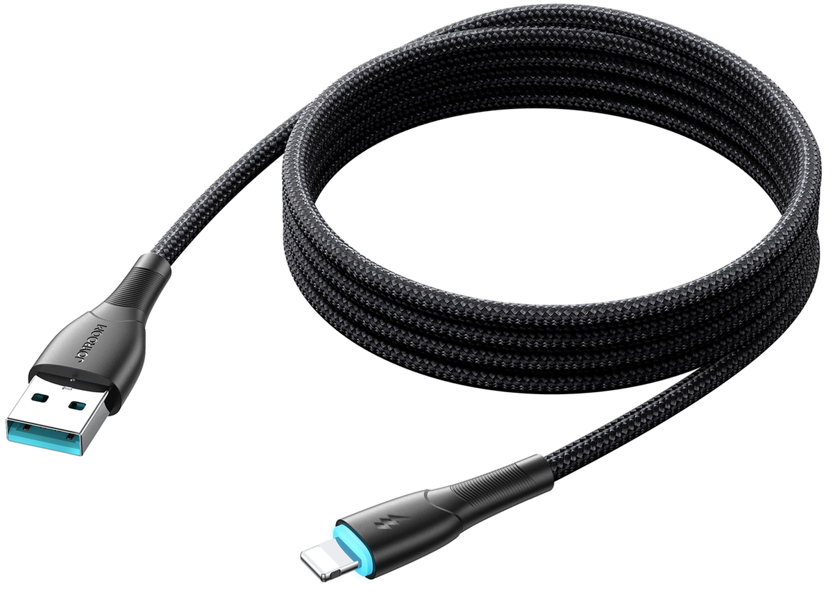 Joyroom SA32-AL3 USB-A–Lightning-kabel för dataöverföring och laddning, 18 W, 1 m, svart