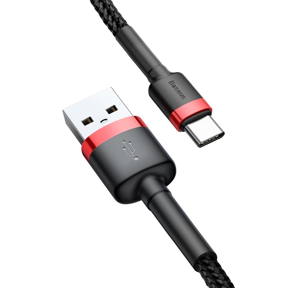Data- och laddningskabel USB-A - USB-C Baseus Cafule, 18W, 2m, svart CATKLF-C91