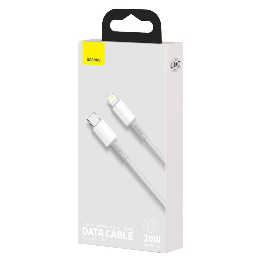 Baseus högdensitetsflätad USB-C - Lightning data- och laddningskabel, 20W, 1m, vit CATLGD-02