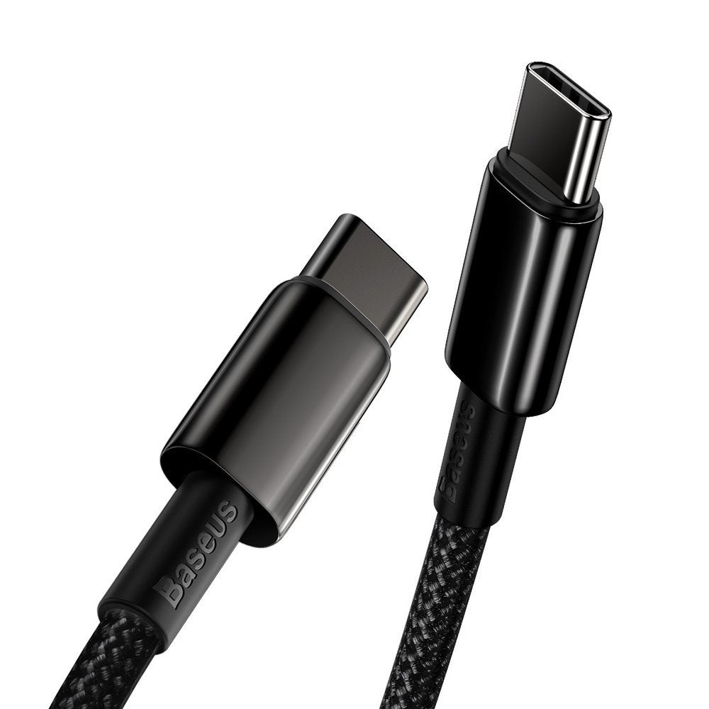 USB-C data- och laddningskabel - USB-C Baseus Tungsten Baseus Tungsten Gold, 100W, 1m, svart CATWJ-01 CATWJ-01