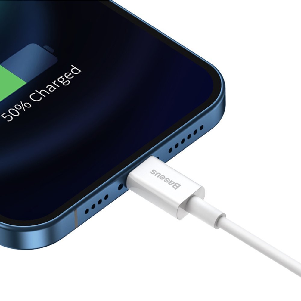 Data- och laddningskabel USB-A - Lightning Baseus Superior Series, 20W, 1.5m, Vit CALYS-B02