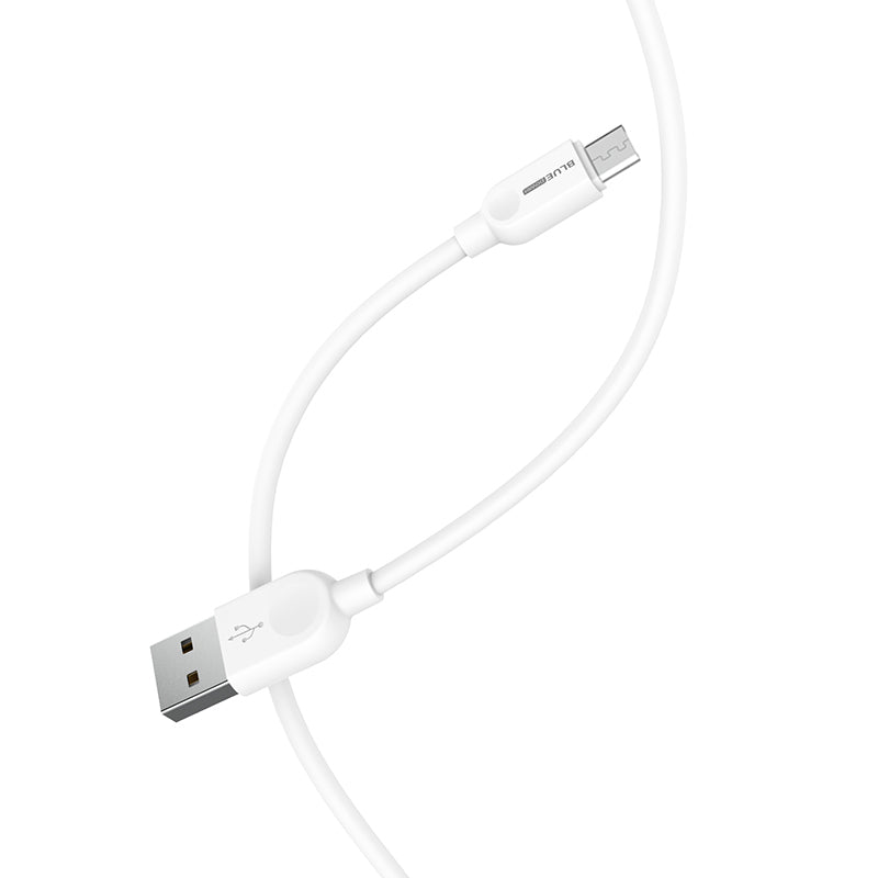 Data- och laddningskabel från USB-A till microUSB BLUE Power BM2BX14 LinkJet, 18W, 2m, Vit