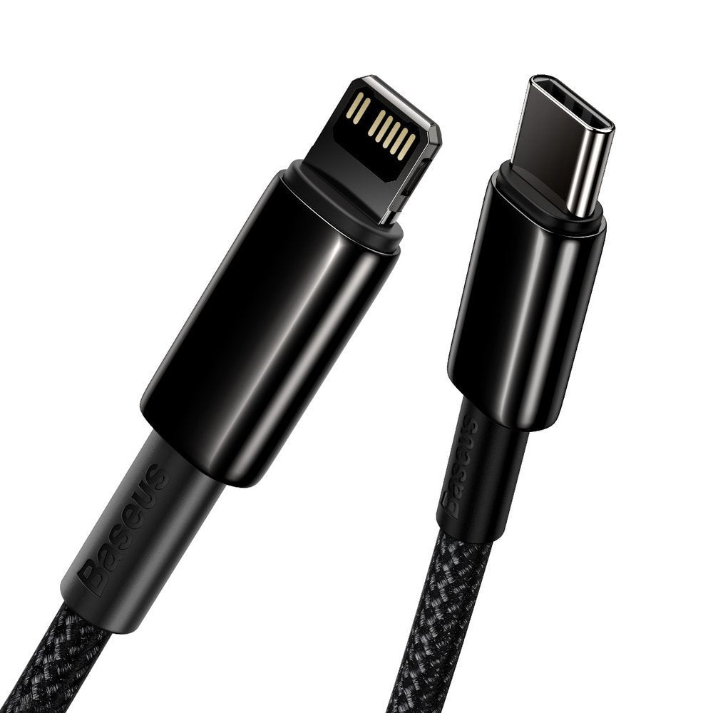 Data- och laddningskabel USB-C - Lightning Baseus Tungsten Tungsten Gold, 20W, 1m, svart CATLWJ-01 CATLWJ-01