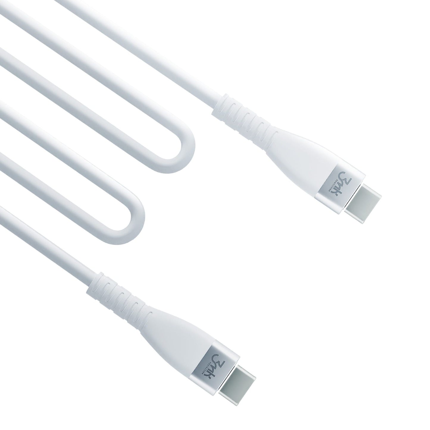 USB-C Data- och laddningskabel - USB-C 3MK Hyper Silicone, 60W, 1m, Vit